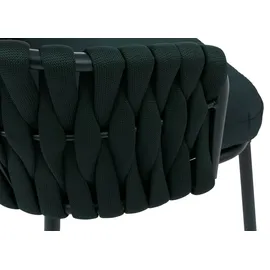 Mendler Aluminium-Gartenstuhl HWC-P89 Gartensessel 180 g/m2 Seilgeflecht Rope 2 St. grün