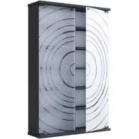 VCM Tilano CD-Regal 60 x 18 x 92 cm Schwarz