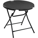Outsunny Gartentisch Runder Klapptisch, Ø80 cm Beistelltisch