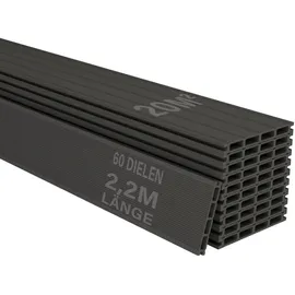 Juskys Terrassendiele 220 cm grau
