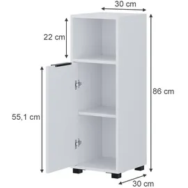 Vicco Alina Midischrank 30 x 86 cm Weiß