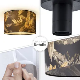 Paco Home Hugo Flower 1 E27 rund schwarz
