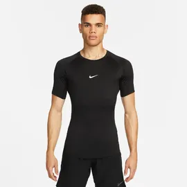 Nike Pro Dri-FIT Tight kurzarm Fitnessshirt Herren 010 black/white XL