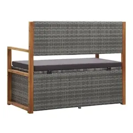 vidaXL Bank 115 x 56 x 110 cm Grau