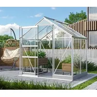 Vitavia Gewächshaus Pontos 2500, ESG/NSG, inkl. Fundament, Silber