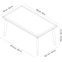Resol DESSA Rechteckiger Tisch Indoor, Outdoor 160x90 Schokolade