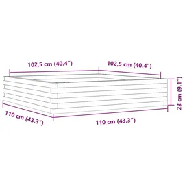 vidaXL Pflanzkübel 110 x 110 x 23 cm Weiß