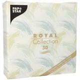 Papstar Motiv-Servietten "ROYAL Collection Brushstroke'' blau, aus Tissue, 1/4 Falz, 4-lagig, Maße: 400 x 400 mm