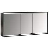 Emco prime 2 Facelift LED-Lichtspiegelschrank 140cm mit 3 Türen, Unterputzmodell (949713563) 1400x730mm, 3-türig, schwarz/spiegel