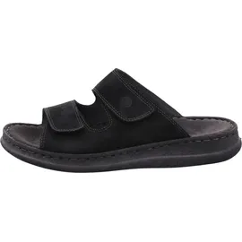 ROHDE Pantoletten Clogs Leder Klettverschluss Alassio 6240, Größe:42 EU, Farbe:Schwarz