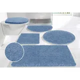 MY HOME Badematte »Porto, sehr feiner Flor«, rutschhemmend beschichtet, fußbodenheizungsgeeignet-schnell trocknend-strapazierfähig, Badteppich, waschbar, Badematten auch als 3 teiliges Set erhältlich, blau