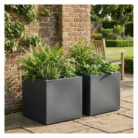 ethick Quadratischer Blumentopf 38 x 38 x 31 cm Anthrazit