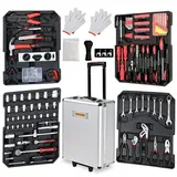 monzana Werkzeugkoffer Aluminium 1050tlg silberfarben bestückt