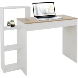 ML-Design Schreibtisch mit Regal Weiß Tischplatte in Sonoma-Eiche 110x72x40 cm