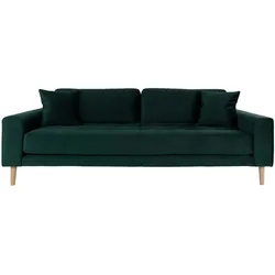 Lido Sofa 3 Pers. velour inkl. 2 dekorative Kissen, grün.