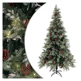 vidaXL Weihnachtsbaum mit Beleuchtung Grün/Weiß 225 cm