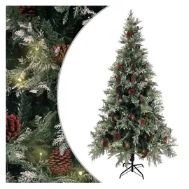 vidaXL Weihnachtsbaum mit Beleuchtung Grün/Weiß 225 cm