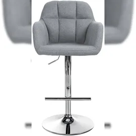 CLP Barhocker Natoma Stoff I 360° Drehbar, Metallgestell Höhenverstellbar Mit Fußstütze I Thekenhocker Für Bar Mit Gepolsterte Sitzfläche