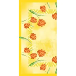 Mank Tischdecke Airlaid Sally in Gelb-Orange, 80 x 80 cm, 20 Stück - Mitteldecke Tulpen Blumen Frühling