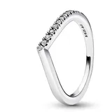 Pandora Timeless Wishbone Halb Funkelnder in Sterling-Silber mit Cubic Zirkonia Timeless Collection, Größe 52, 192394C01-52