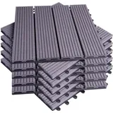 Famanu Terrassenplatten 30x30cm - Lichtgrau - Set von 11 Stück - Grau