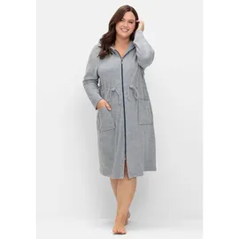 sheego Bademantel in grau meliert | Gr.: 40-42