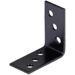 Alberts 100x Winkelverbinder schwarz, kunststoffummantelt, Metallwinkel Regalwinkel, 40 x 40 x 20 mm