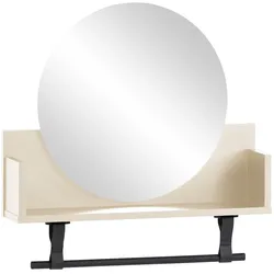 Tchibo - Spiegelregal »Lovund« - 60x13,5x59cm - schwarz - Holz / Kunststoff / Leder