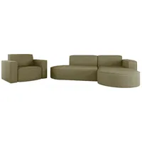 Fun Möbel Sofa Set 2-teilig Sessel und Ecksofa PALMA