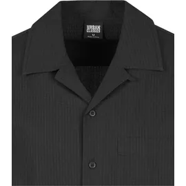 URBAN CLASSICS Relaxed Seersucker Kurzarmhemd Schwarz M