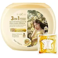 SADOER Freesia Fragrance 4D Waschmittelkapseln – hohe Fleckenentfernungskraft – transparent – 12 g x 36 Kapseln – Gelkapseln