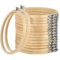 Hodeacc 16 Pack 9 Zoll Mini Bambus Kreis, Stickrahmen Kreuzstich Hoop Ring für DIY Kunsthandwerk Handliches Nähen