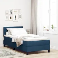 VidaXL Boxspringbett mit Matratze Blau 80x200 cm Stoff