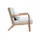 miliboo Sessel DERRY Bouclé 70 x 80 x 80 cm Weiß mit Kissen