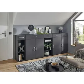 Sconto Xora Mehrzweckschrank Multiraumkonzept - grau ¦ Maße (cm): B: 70 H: 185 T: 40.0