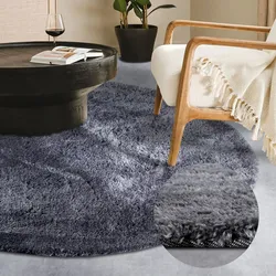HANSE Home Hochflor-Teppich »Olaf«, rund, 38 mm Höhe, Langflor, Shaggy, einfarbig, flauschig, weich, glänzend, modern, uni HANSE Home Grau Ø 160 cm   1 St.