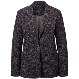 GOLDNER Kurzgröße: Hüftlanger Businessblazer, Multicolor in marine / gemustert), | Gr.: 24
