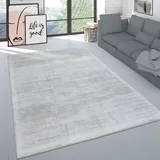 Paco Home Teppich Wohnzimmer Kurzflor Einfarbig Schlichtes Muster Handgefertigt Creme Grau 160x230 Cm