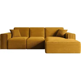 altdecor Ecksofa in L-Form Corner Sofa Bett Eckcouch Couch Wohnlandschaft Cauchsofa Serra-L - 266x165x73 cm Senfgelb