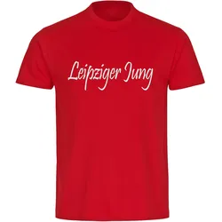 multifanshop Herren T-Shirt - Leipzig - Leipziger Jung - Druck weiß - Männer