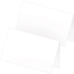 itenga Grußkarten itenga 24x Tischkarten Neutral Weiß Blanko für alle Anlässe zum Aufste
