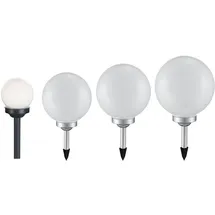 ETC Shop Solarkugel für Außen Solarleuchte Kugel Garten Kugelleuchte Solar LED Gartendeko, mit Erdspieß Leuchtdauer ca. 6-8 Stunden, 10 15 20 25 cm, 4er Set