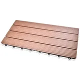 euroharry WPC-Fliesen 1 St Terrassenplatten, 30x30cm 60x30cm WPC-Fliesen Klickfliese braun 300 mm x 600 mm