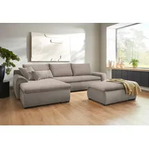 Home Affaire Ecksofa HOME AFFAIRE "Win L-Form, B: 285 cm - OTTO. Verlässliche Qualität.", grau (taupe), B:285cm H:85cm T:176cm, Sofas, Ecksofa, mit 2 Zierkissen, optional Bettfunktion & Bettkasten, Topseller