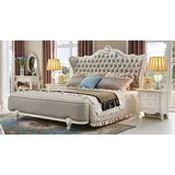 Möbel Barock Bett Nachttisch 3tlg. Schlafzimmer Set Echtholz Luxus Komplett