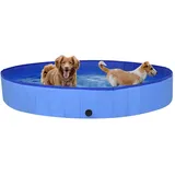 vidaXL Hundepool Faltbar Blau 200x30cm PVC Hunde Planschbecken Schwimmbad