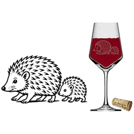 eXODA Weinglas Igel mit Igelkind 0,35 l