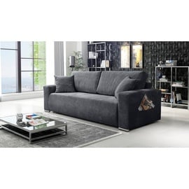 Küchen-Preisbombe Sofa Couch Schlafsofa Wohnlandschaft Schlaffunktion 3-Sitzer Lincoln Cord Grau