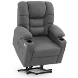 MCombo Relaxsessel 7550 Polyester 80 x 100 x 90 cm Grau elektrisch mit Relaxfunktion