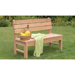 Garten Gruppensitzbank in 2 Größen – Holzbank aus Douglasie, naturbelassen – geräumige Sitzbank für Garten & Terrasse – perfekt für gesellige Runden